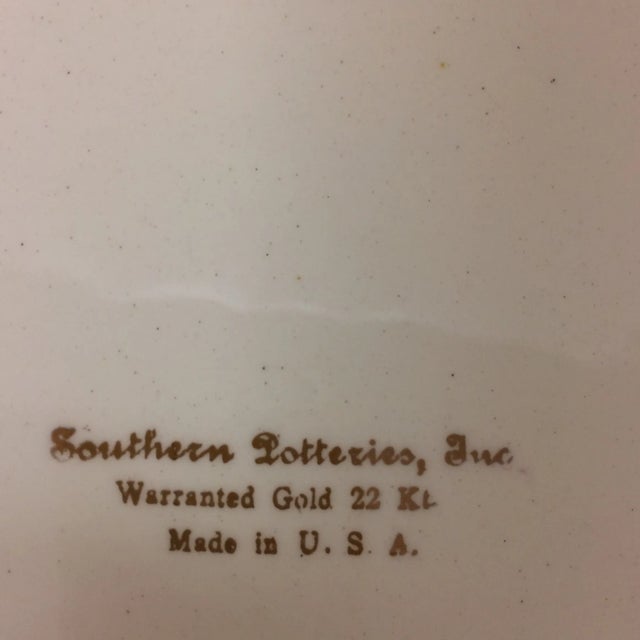 Dinner Plates by Blue Ridge Southern Pottery - Gold Filigree - Set of 3 For Sale - Image 4 of 9