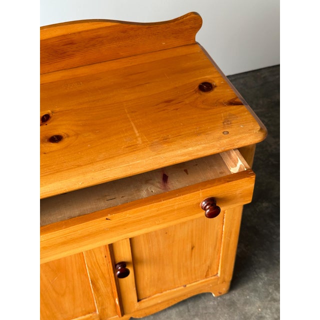 Vintage American Farmhouse Pine Washstand Cabinet Sideboard For Sale - Image 15 of 18