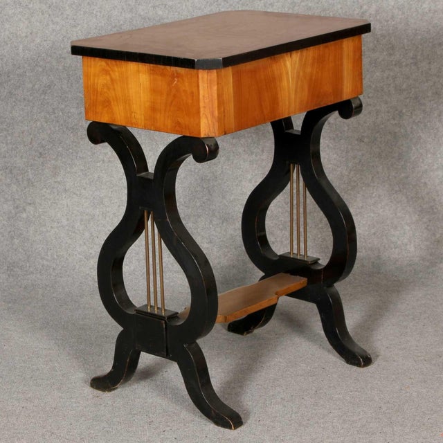 19th Century Lyra Sewing Table in Black Cherry Wood, 1820 For Sale - Image 18 of 18