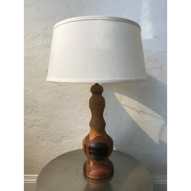 Vintage Exotic Wood Chess Piece Table Lamp For Sale - Image 4 of 8