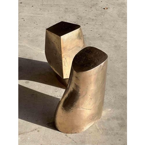 Limited Edition Lost Wax Casted Bronze Palm Side Table by Vogel Studio For Sale - Image 4 of 7