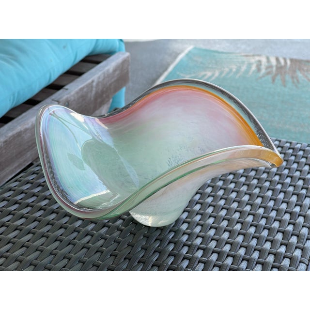 Mid 20th Century Mid 20th Century Murano Swirl Art Wave Bowl For Sale - Image 5 of 11