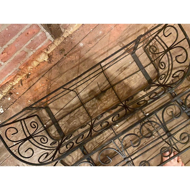 Mid-20th Century Wrought Iron Wall Planters, Pair of Decorative Boxes For Sale - Image 10 of 12