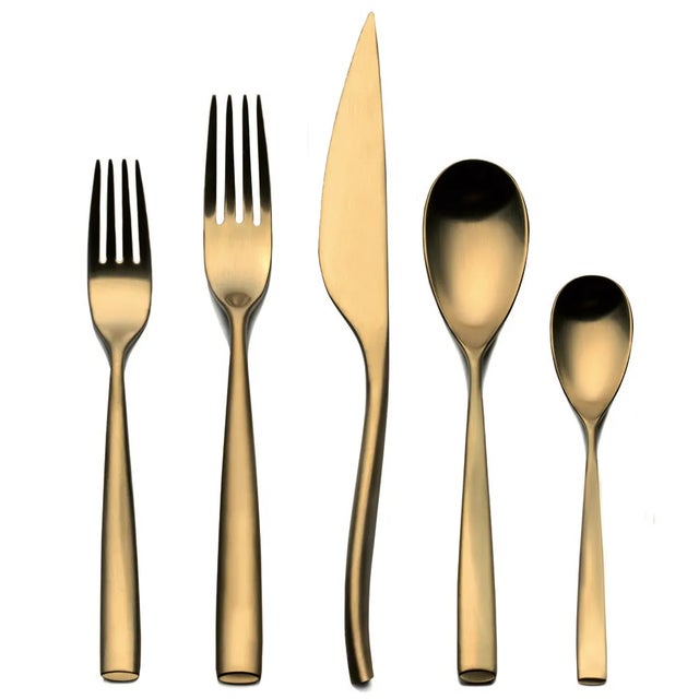 Contemporary Mepra Arte 20-Piece Flatware Set, Oro Ice For Sale - Image 3 of 3