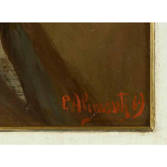 Pietro Alimonti, Portrait, Oil Painting, 1969, Framed For Sale - Image 4 of 6
