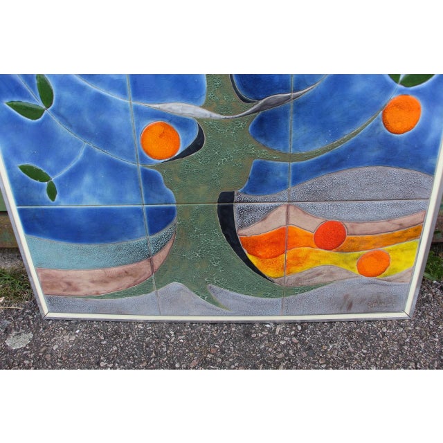 Large Ceramic Wall Panel from Gilbert Valentin, 1960s For Sale - Image 4 of 8