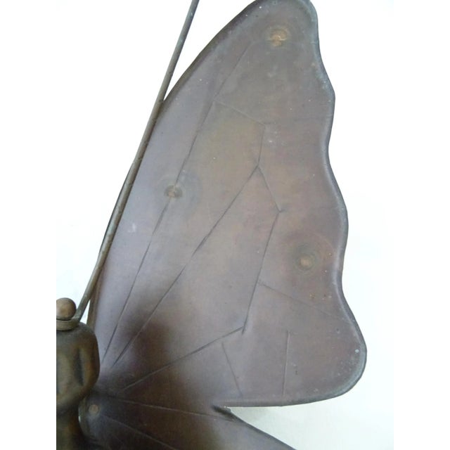 Midcentury Big Italian Rare Butterfly Detailed Green Glass Body Sconce For Sale - Image 6 of 12