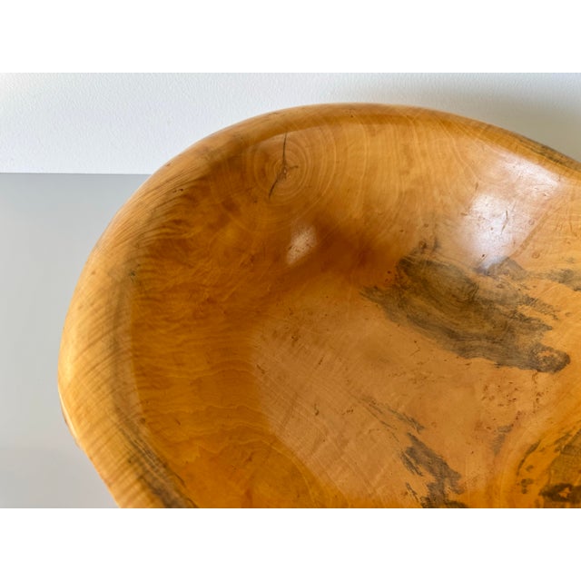 Wood Box Elder Organic Hand-Turned Wood Footed Bowl With Natural Grain For Sale - Image 7 of 12