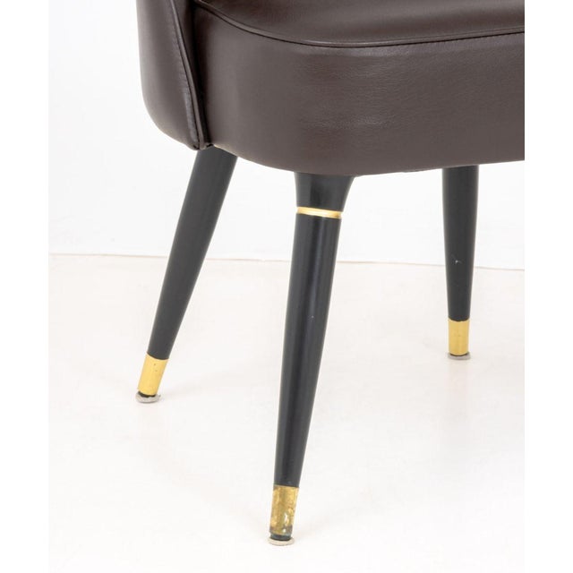 Mid-Century Modern Mid-Century Modern Style Leather Chairs, Pair For Sale - Image 3 of 6