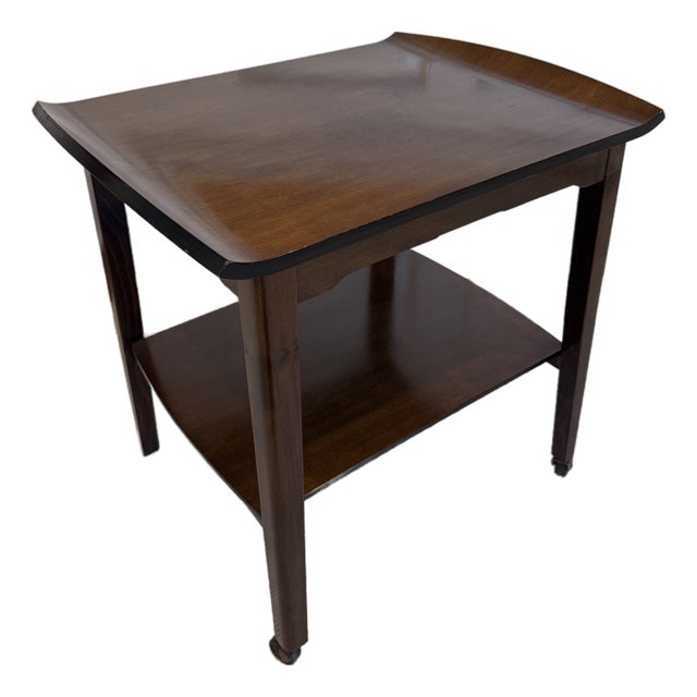 Mid 20th Century Two-Tier Walnut Side or Serving Table For Sale