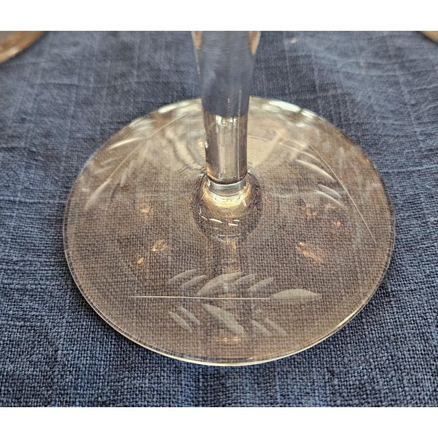 A Set of 12 1940's "Rock Sharpe" Stemware by Libbey For Sale - Image 12 of 14