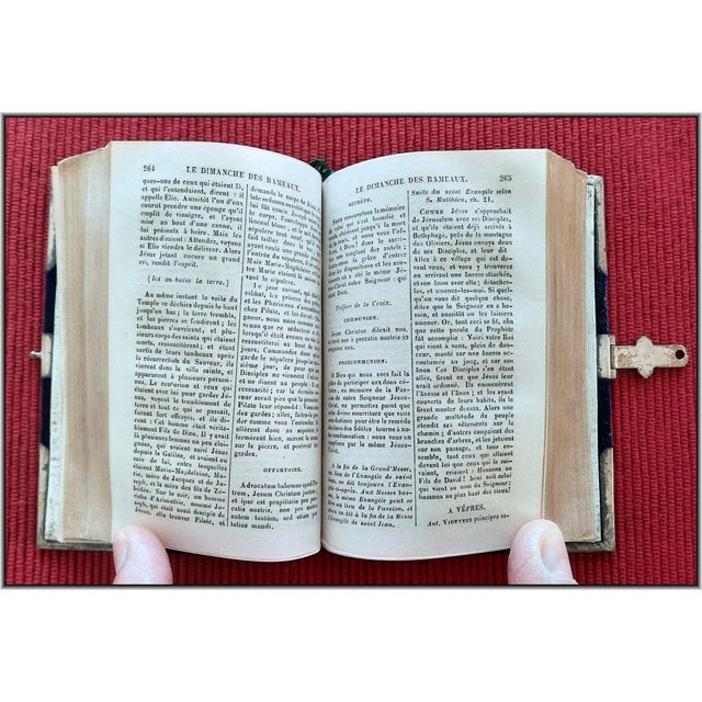 (1853) Blue Velvet Christian "Book of Hours" With Silver Clasp & Corners - Antique Devotional Christian Bible Art For Sale - Image 15 of 15