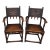 1940s Vintage Carved Pair of j.e. Ware Furniture Wainscot Wood Side / Dining Chairs Medieval / Thrones For Sale