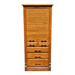 Early 20th Century Antique Industrial Oak Harvard Dental and File Cabinet
