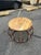 Contemporary Vintage Round Wood & Metal Coffee Table For Sale - Image 3 of 6