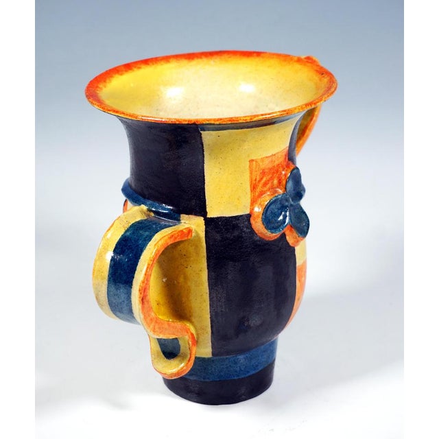 1920s Art Ceramics Expressive Style Vase from Wiener Werkstaette, 1920s For Sale - Image 5 of 7