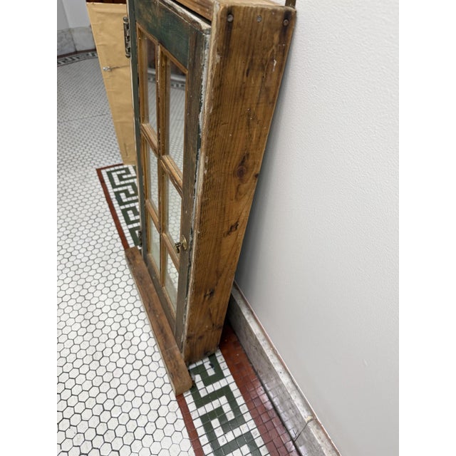 Vintage 6-Pane Reclaimed Window Mirror With Original Hardware For Sale - Image 9 of 11