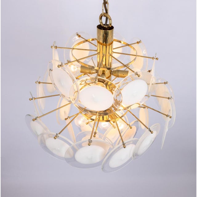 Murano Glass Disc Chandelier by Vistosi for Mazzega, Italy, 1970s For Sale - Image 9 of 13