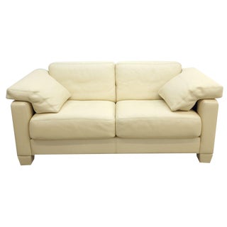Beige Leather DS 17 2-Seater Sofa from de Sede For Sale