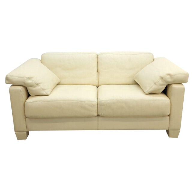 Beige Leather DS 17 2-Seater Sofa from de Sede For Sale