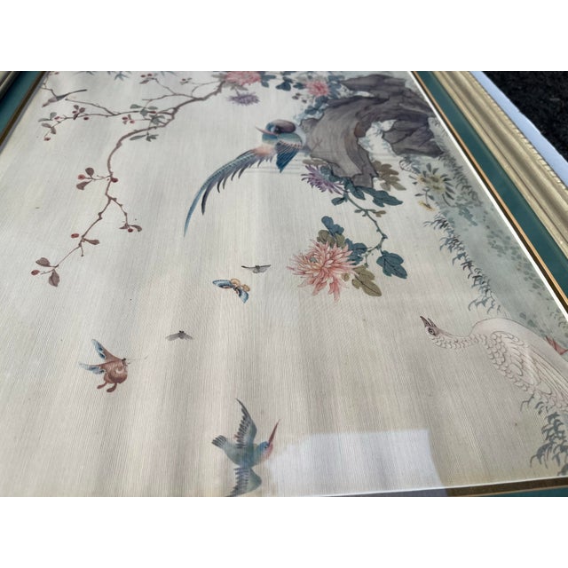 Hollywood Regency Vintage Framed Chinoiserie Prints a Pair For Sale - Image 3 of 8
