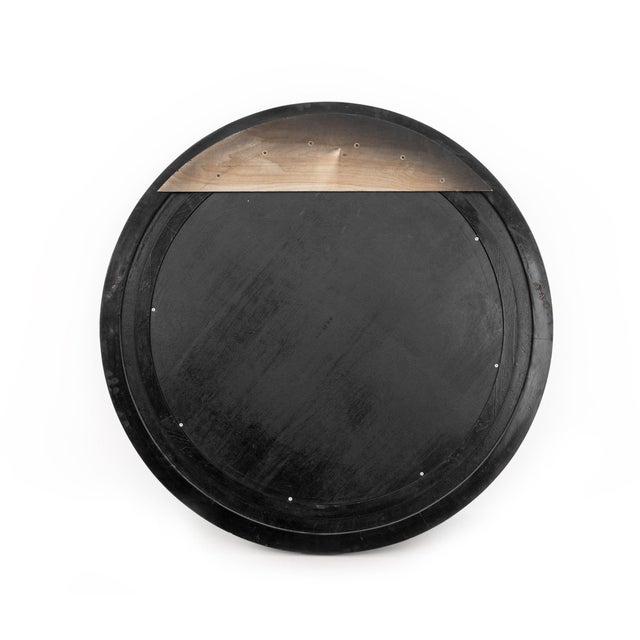 Late 20th Century Karl Springer Style Goatskin Circular Mirror For Sale - Image 5 of 5