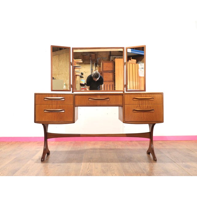 Mid-Century Modern 1960s Mid Century Modern Vintage Teak Vanity Desk by G Plan Dansih Style Dresser For Sale - Image 3 of 11