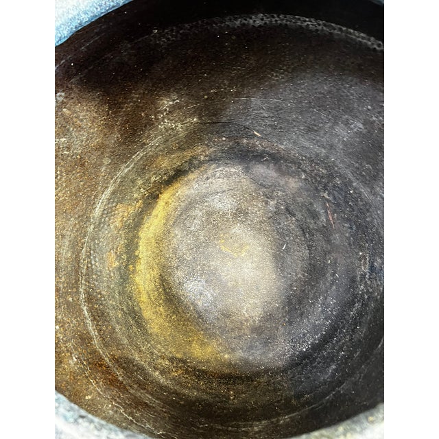 Large Antique Yixing Flambe Glazed Stoneware Pot With Rounded Rim For Sale - Image 11 of 14