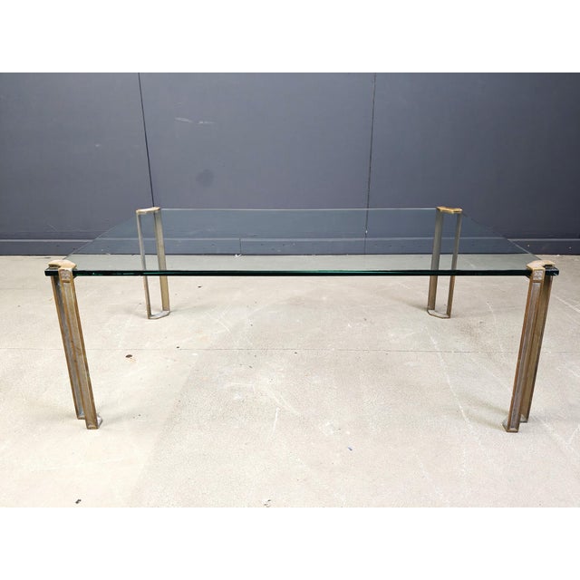 Rectangular Glass and Cast Brass T24 Pioneer Coffee Table by Peter Ghyczy, 1970s For Sale - Image 11 of 13