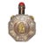 Vintage Chinese Bronze Octagonal Snuff Bottle With Bagua & Gilt Deity For Sale