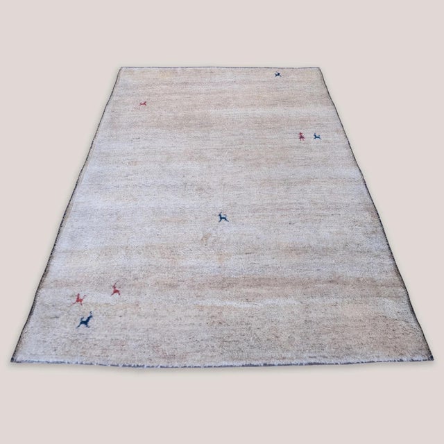 Vintage Hand-Knotted Gabbeh Rug, 1960s, in Good conditions. Designed 1960 to 1969