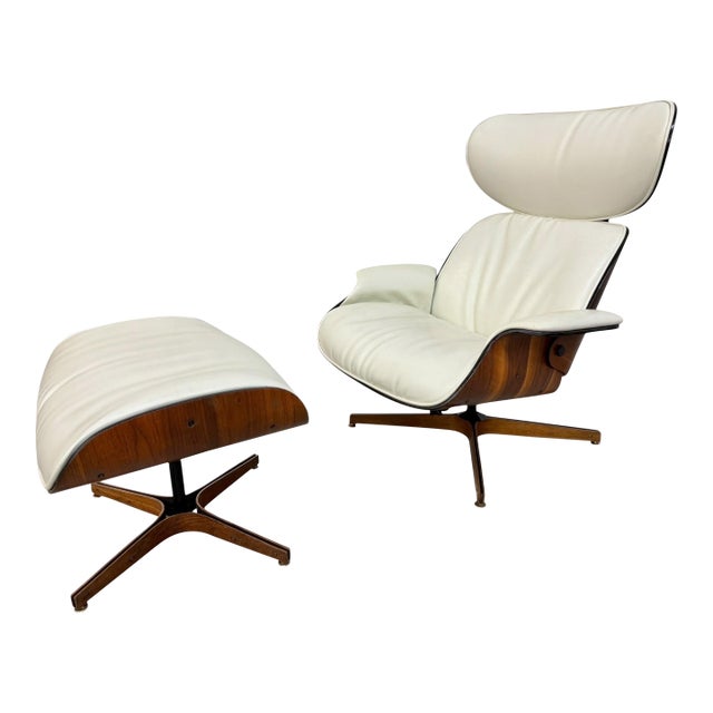 Mid-Century Modern PLYCraft Mr. Chair & Ottoman - Refinished! For Sale