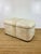 Postmodern Vintage 1980s Cream Tessellated Stone & Rattan Reed and Brass Lidded Trunk Chest Table by Maitland Smith For Sale - Image 3 of 12