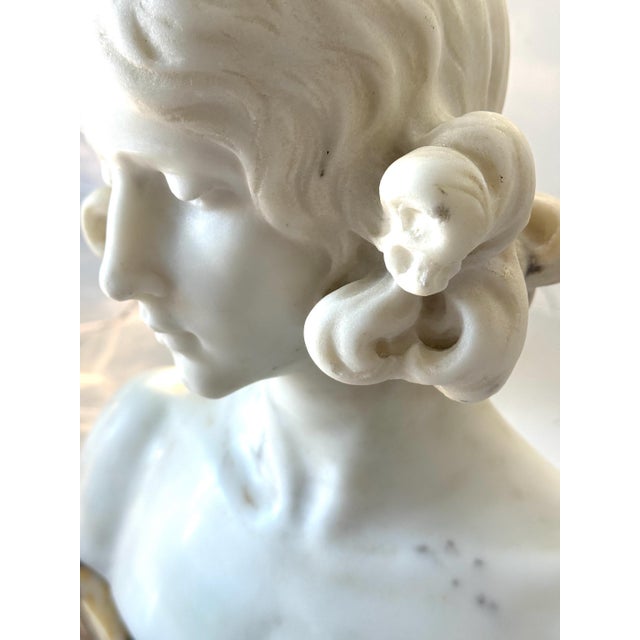 Late 20th Century Late 20th Century Heavy Marble Sculpture of a Young Girl Bust 12"x12" - 33 Pound For Sale - Image 5 of 14