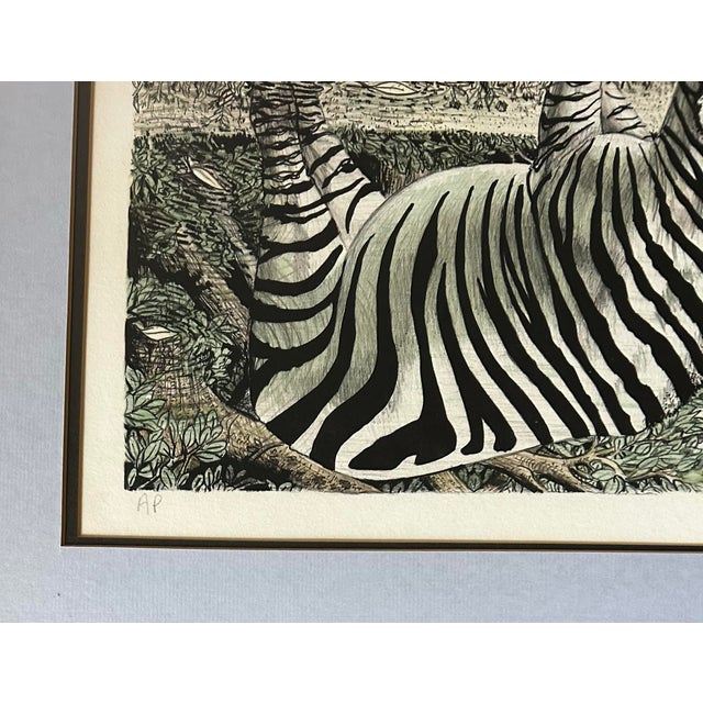 Vintage 1970’s Artists Proof Lithograph of Zebras at Water by Susan Sosa For Sale In Philadelphia - Image 6 of 7