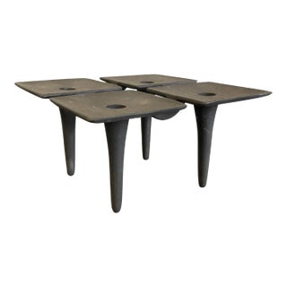 Mid 20th Century Jens Quistgaard Dansk Danish Brutalist Wrought Iron Tapered Candle Holder For Sale