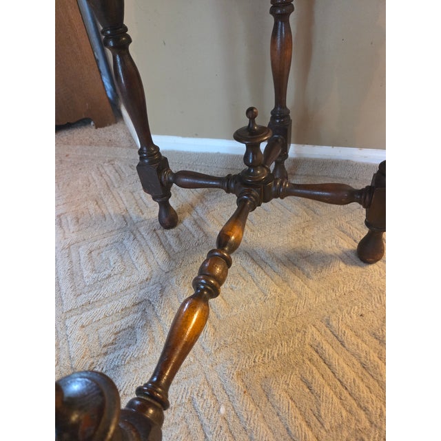 Wood Antique Edwardian Style Console Parlor Library Table For Sale - Image 7 of 14