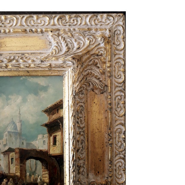 Scenic Wood Panel Oil Painting With Gilt Frame Chairish