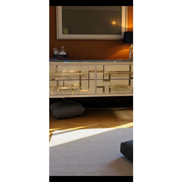 Sideboard in Gold and Brass Glass from Justfurnituress SRL For Sale - Image 17 of 18