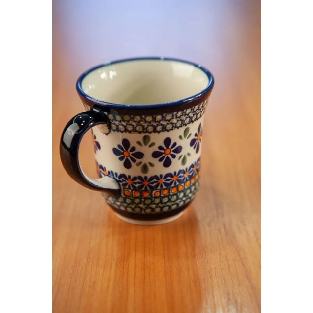 Contemporary Ceramic Mugs by Porcelana Bolesławiec, Set of 4 For Sale - Image 3 of 7