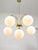 Vintage Five-Arm Chandelier in Golden and Opaline Glass, 1970s For Sale - Image 17 of 18