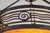 Metal H. Fournet & Charles Schneider French Art Deco Chandelier 1920s - Orange Mottled Glass & Wrought Iron For Sale - Image 7 of 12