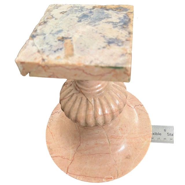 Stone Vintage Carved Pink Marble Urn Jardinière Vessel For Sale - Image 7 of 9