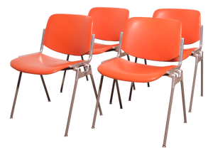 LDSC 106 Chairs in Leather by Giancarlo Pirretti for Jec Castelli, 1970s, Set of 4