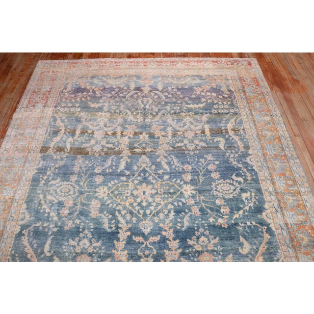 Predominant Soft Blue Formal Persian Farahan Sarouk Small Room size from the 1920s Details rug no. j3745 size 7' 5" x 10'...