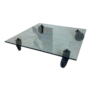 Vintage Modern Rolling Glass Coffee Table by Gae Aulenti for Fontana Arte