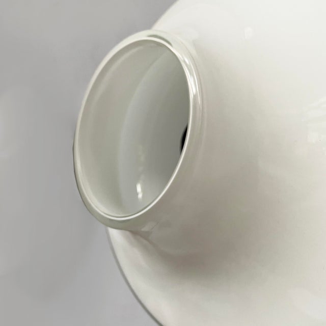 Glass Italian Modern Round Wall Lamps in Opaline Glass, 1970s, Set of 2 For Sale - Image 7 of 11