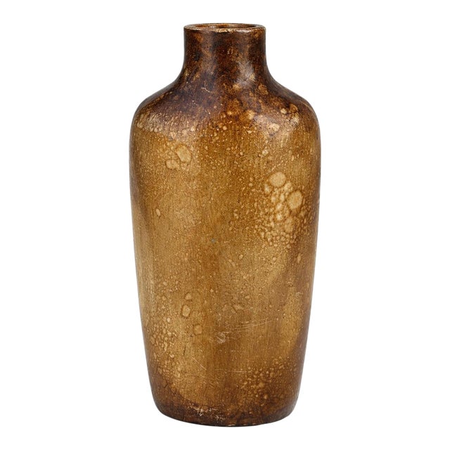 Late 20th Century Large Studio Art Pottery Vase – Textured Earth-Tone Vessel With Organic Form For Sale