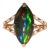 4.1Ct Black Opal Ring With Earth Mined Diamonds Accents: Solid 14k Gold, Size 6.75 For Sale