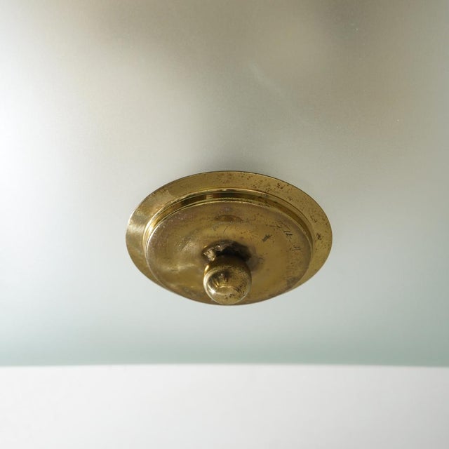 Ceiling Lamp in Satin Glass and Brass by Kazuhide Takahama for Sirrah, 1970s For Sale - Image 10 of 13